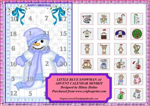 Little Blue Snowman A4 Advent Calendar Minikit