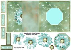 Turquoise Flower No Hole Fold Back