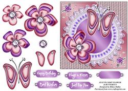 Just Plummy Flower & Butterfly