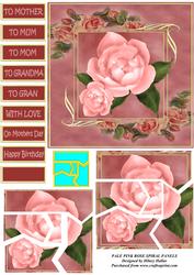 Pale Pink Rose Spiral Panels