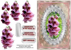 Foxgloves in Lace & Pearls