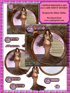 Copper Dressed Lady 6x6 Card Front Minikit