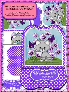 Kitty Among the Pansies