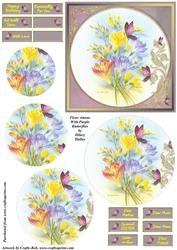 Fleur Amour with Purple Butterflies