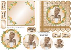 Lovely Lady in Peach Flower Frame