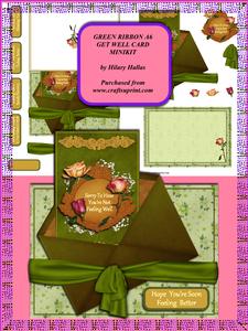 Green Ribbon Get Well Card Minikit