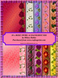 Rose Swirls A4 Backgrounds Kit
