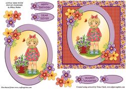Little Miss with Pot of Flowers