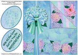 Hydrangeas Faux Corner Fold