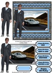 Suited Man with Flash Car