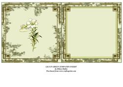 Lily in Green Sympathy Insert