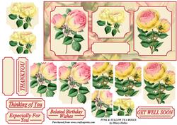 Pink & Yellow Tea Roses