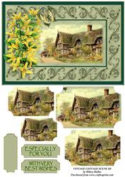 Vintage Cottage Scene Iii