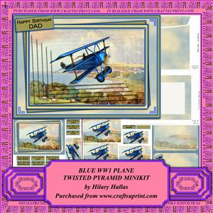 Blue Ww1 Plane Twisted Pyramid Minikit