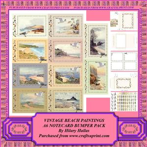 Vintage Beach Paintings A6 Notecard Bumper Pack