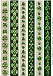 Emerald & Gold Digital Ribbons