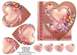 Glorious Pink Heart Shaped Card Front