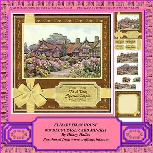 Elizabethan House 8x8 Decoupage Card Minikit