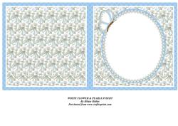 White Flowers with Pearls Insert