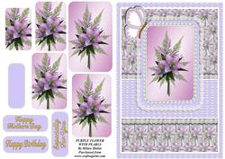 Purple Flowers with Pearls