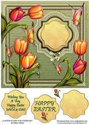 Easter Tulips & Butterflies