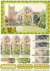 Vintage Exeter Cathedral Panel Card