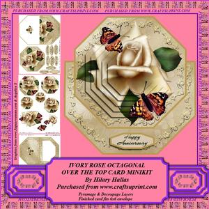 Ivory Rose Octagonal Over the Top Card Minikit