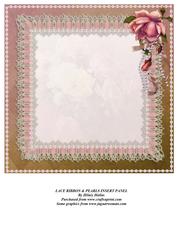 Lace Ribbon & Pearls Insert Panel