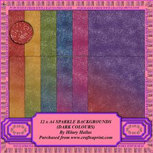 12 x A4 Sparkle Backgrounds Dark Colours
