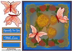 Watercolour Roses & Butterflies