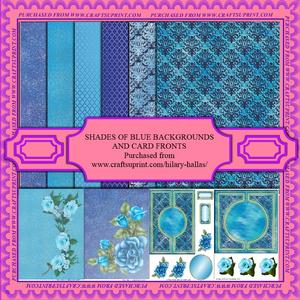 Shades of Blue Backgrounds & Card Fronts