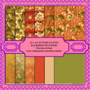 10 x A4 Autumn Leaves Background Papers