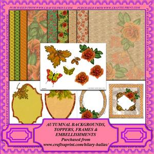 Autumnal Backgrounds, Toppers, Frames & Embellishments