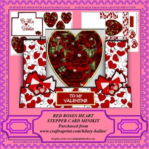 Red Roses Heart Stepper Card Minikit