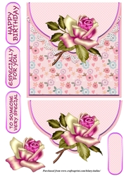 Pink Rose Envelope Card