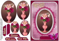 Pink Vase of Roses