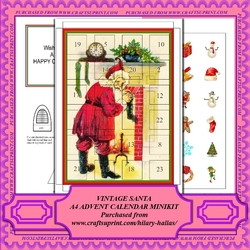 Vintage Santa A4 Advent Calendar Minikit