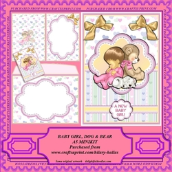 Baby Girl With Dog & Bear