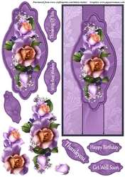 Pale Lilac & Peach Roses DL