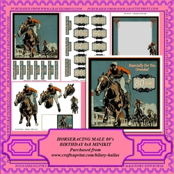 Horseracing Male 80s Birthday 8x8 Minikit