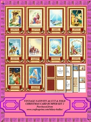Vintage Nativity A6 Cut & Fold Christmas Card Bumper Kit 2