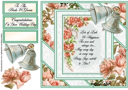 Silver Bells & Roses Wedding Card