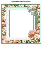 Silver Bells & Roses Wedding Card Insert Panel