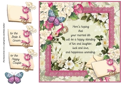 White Roses Wedding Card
