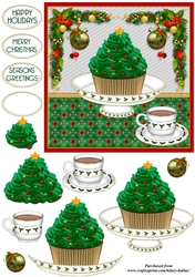Green Christmas Cupcake