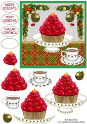 Red Christmas Cupcake