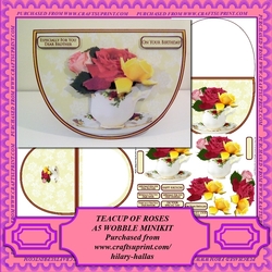 Teacup of Roses A5 Wobble Card Minikit
