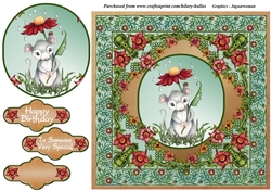 Mouse Under Flower Umbrella