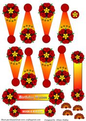 Flame-red Flower Fan
