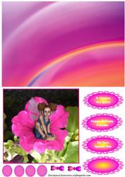 Tomboy Flower Fairy Sitting in Pink Petunia